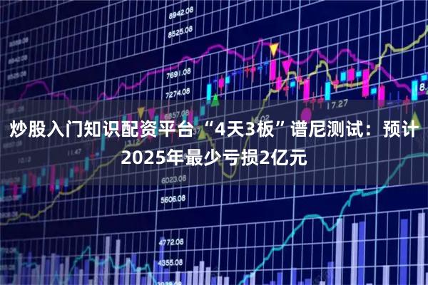 炒股入门知识配资平台 “4天3板”谱尼测试:预计2025年最少亏损2亿元